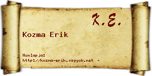 Kozma Erik névjegykártya