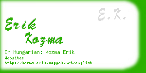 erik kozma business card
